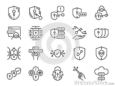 Cyber security icon set. Included the icons asÂ password, 2fa Authenticator, Authentication, and more. Vector Illustration